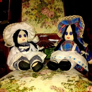 2 Vintage Handmade Dolls.  Receive a Free Gift with Every Purchase!!!